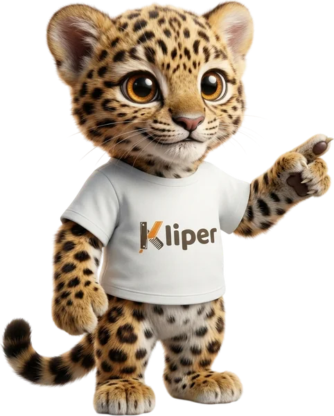 La mascota de Kliper señalando los planes